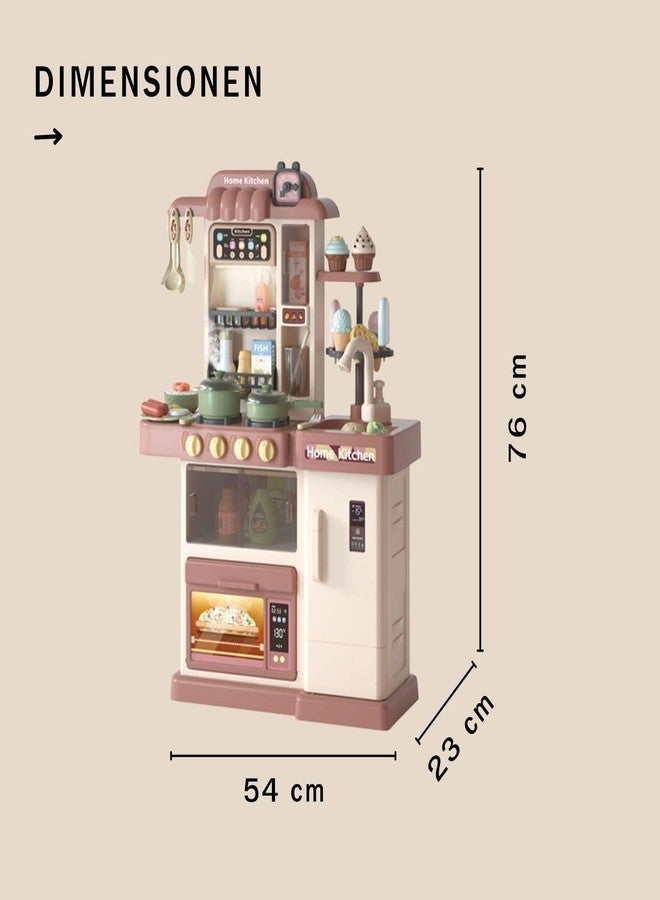 CIRBOX 38 Pcs Big Pretend Play Kitchen Set for Kids with Real Steam, Lights & Sounds | Sink, Water Flow, Utensils & Cooking Accessories | Color May Vary - Image 5